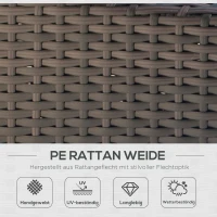 Outsunny Rattan Sofa 2-Sitzer 2 Kissen PE-Rattan 130L x 70B x 80H cm(m-4)