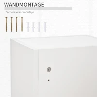 Kleankin Medizinschrank Arzneischrank Wandschrank Hängeschrank mit verstellbarer Ablage Erste-Hilfe-Kreuz abschließbar für Badezimmer Küche Flur Weiß 30x20x70 cm(m-6)