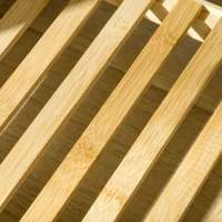 HOMCOM Appendiabiti da Terra in Legno di Bambù, Attaccapanni con Mensole Laterali per Ingresso e Camera da Letto, 90x30x155cm(m-9)