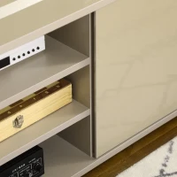 HOMCOM Mobile TV Basso per TV 70" max in MDF Grigio con 3 Ripiani Aperti e 2 Armadietti, 160x39x41.2 cm(m-9)