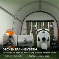 Outsunny Lagerzelt für den Garten, stabiler Stahlrahmen, große Türen, 3x3m, Grau(m-7)
