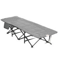 Outsunny Sonnenliege, klappbar, 1 Seitentasche, 1 Getränkehalter, 68 cm x 186 cm x 48 cm, Schwarz + Weiß(m-1)