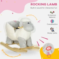 AIYAPLAY Rocking Horse, Ride on Lamb with Safety Belt, Sound, for Ages 18-36 Months, Grey(m-4)