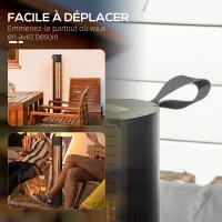 Outsunny Chauffage infrarouge ULG + sur pied 20 m² chauffage radiant électrique chauffage d'appoint sans CO₂ protection IPX5 6 niveaux de chaleur 650/1000/1320/1500/1750/2000W télécommande fournie(m-9)