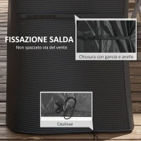 Outsunny Copertura Barbecue Rettangolare in Tessuto Oxford con Cinghia e Chiusure, 124x61x91 cm, Nero(m-5)
