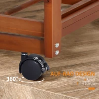 HOMCOM Servierwagen Rollwagen Küchenwagen Küchentrolley mit Keramik-Tischplatte und ausziehbaren Metallkörben Küchenrollwagen Beistellwagen natur 74 x 37 x 76 cm(m-5)