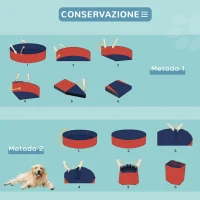 PawHut Piscina Vasca da Bagno Portatile Pieghevole per Cani Animali Domestici in PVC Φ140 x 30cm Rosso(m-7)