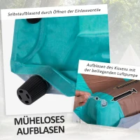 Outsunny Isomatte, für 2 Personen, selbstaufblasend, leicht, wasserabweisend, 192x135x3cm, Blau/Braun(m-4)