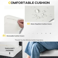 Outsunny 6 Pieces Rattan Garden Furniture Set, 4 Seater Wicker Garden Corner Sofa Set with 2 Storage Tables and Loveseats, Outdoor Conversation Furniture with Cushions for Conservatory, Patio, Black(m-5)