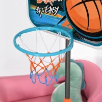HOMCOM Kids Basketball Hoop and Stand Portable Basketball Stand Set w/ Ball Pump Netting Backboard Adjustable Height from 126 cm to 158 cm(m-9)
