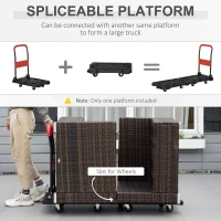 DURHAND Platform Trolley on Wheels Folding Hand Truck for Heavy Lifting and Easy Transportation 150KG Black(m-6)