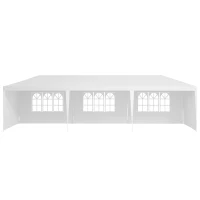 Outsunny Garden Gazebo 9 x 3 Marquee Party Wedding Tent Canopy, White(m-11)