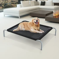 PawHut Cama Elevada para Mascota Cama Perro para Dormir Viajar Exterior Transpirable y Desmontable Tejido Texteline y Marco Acero 89x58x20cm(m-7)