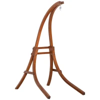 Outsunny Hängestuhlgestell aus Lärchenholz Hängesesselgestell Hängestuhl Ständer max. 120 kg freistehend Outdoor Indoor Natur 127 x 162 x 211 cm(m-1)