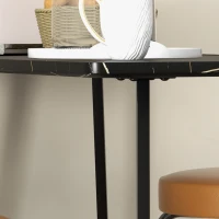 HOMCOM Tavolo da Bar Rettangolare per 4 Persone in MDF e Metallo, 118x58x98 cm, Nero(m-9)