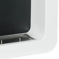 HOMCOM Ethanol-Kamin Bio-Ethanol-Brenner Feuerschale 1L 2,5 Std. Brenndauer 20m² Wandkamin mit Feuerlöschdeckel aus Edelstahl Metall Weiß 48 x 18 x 48 cm(m-8)