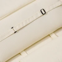 Outsunny Garden Sun Lounger Cushion Replacement Soft Sunbed Reclining Chair Relaxer Pad with Pillow, Cushion ONLY - Cream White(m-8)