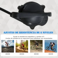 HOMCOM Entrenador de Bicicleta Rodillo para Bicicleta Plegable Portátil con Resistencia Magnética Ajustable de 8 Niveles para Ruedas de 650C, 700C o 26" - 29" 77x56x47,5 cm Azul(m-6)