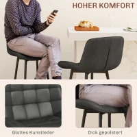 HOMCOM Barhocker im 2er-Set, schöne Steppung, Kunstlederbezug, 98 cm, bis 120 kg, Anthrazit(m-5)