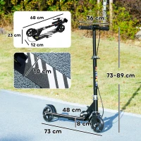AIYAPLAY Scooter for Kids Aged 3-8 Years, with Adjustable Handle, Two Light Up Wheels, Handbrake, Rear Brake, Black(m-3)