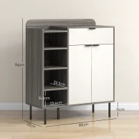 HOMCOM Modern and Minimal 12 Shoe Storage Cabinet - Grey/White(m-3)