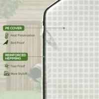 Outsunny Greenhouse Cover Replacement Walk-in PE Hot House Cover with Roll-up Door and Windows, 140 x 143 x 190cm, White(m-4)