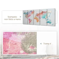 HOMCOM Stampa su Tela 80x40cm 5 Pezzi per Casa e Ufficio, Tela in Legno di Pino e Vernice ad Acqua, Multicolore(m-4)