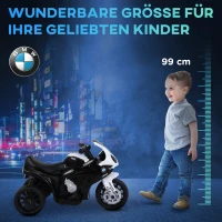 HOMCOM Elektro Kindermotorrad BMW S1000RR Elektromotorrad mit Musik, Scheinwerfer, Kinder Elektro Motorrad für Kinder von 18-36 Monaten Schwarz(m-7)