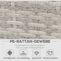 Outsunny Polyrattan-Lounge-Set für 4 Personen Couchtisch Beistelltisch Wetterbeständig Grau + Braun(m-4)