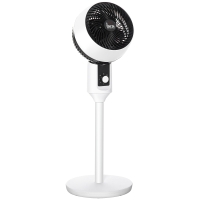 HOMCOM 9'' Air Circulator Fan 3 Speed, 70° Oscillation 90° Vertical Tilt, Carry Handle, Pedestal Fan, Pedestal Fan for Living Room, Bedroom, Office, White and Black