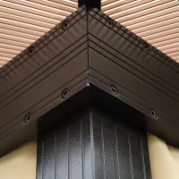 Outsunny Gazebo da Giardino 3x3.6m in Alluminio con Zanzariera e Tetto in Policarbonato(m-9)