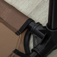 PawHut Erhöhtes Hundebett mit Baldachin, Haustierbett, Hundeliege outdoor mit Dach, Atmungsaktiv, Taftstoff für Camping Kaffee 92 x 76 x 90 cm(m-9)