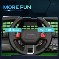 AIYAPLAY 12V Battery Powered Kids Ride-On Car, Electric Truck w/ Spring Suspension, Remote, Music, Horn, Lights, Green(m-8)