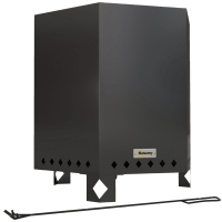 Outsunny Feuerschale Feuerstelle Feuertonne, inkl. Schürhaken, 45 x 38,8  x 46,5 cm, Silber + Schwarz