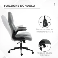 Vinsetto Sedia da Ufficio Ergonomica e Reclinabile ad Altezza Regolabile, 65.5x69.5x112-122 cm, Grigio Chiaro(m-5)