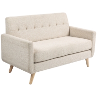 HOMCOM Zweisitzer-Sofa, komfortabel, 134x71x82 cm, Beige