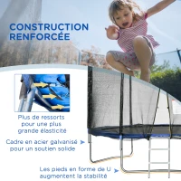 SPORTNOW Trampoline d'extérieur avec filet de sécurité Ø305 cm pour enfants et adultes(m-7)