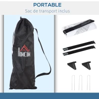 HOMCOM Cage de Football système Pop Up avec sac de transport et piquets de fixation dim. 247L x 203l x 201,5H cm noir et blanc(m-6)
