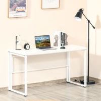 HOMCOM Mesa de Escritorio Multifuncional Escritorio Estable con Pies Ajustable para Despacho Casa Estudio Gaming 135x60x75 cm Blanco(m-2)