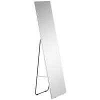 HOMCOM Espejo de Pie de Cuerpo Entero con Marco de Aleación de Aluminio de Estilo Moderno 45x37x158,5 cm Plata(m-11)