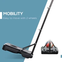 HOMCOM Basketball Hoop Stand Portable Adjustable Height 2.1-2.6m w/ Wheels, Sturdy Rim Stable Base, Black(m-6)