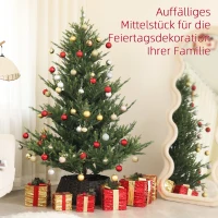 HOMCOM Künstliche norwegische Fichte, Weihnachtsbaum mit 1046 Spitzen, Metallsockel, Grün(m-4)