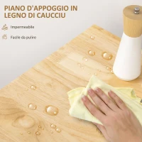 HOMCOM Carrello da Cucina in Legno con Cassetto, Portaspezie e Armadietto, 109x40x89 cm, Grigio e Color Legno(m-7)