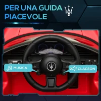 AIYAPLAY Macchina per Bambini Maserati MC20, Guida Manuale, Telecomando e Fari LED, Età 3-6 Anni, Rosso(m-5)