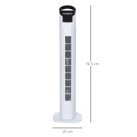 HOMCOM 31" Freestanding Tower Fan, 3 Speed 3 Mode, 7.5H Timer, Oscillating, LED Panel, Remote Control, 31 Inch Standing Fan, White(m-3)