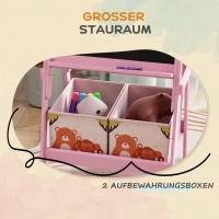 AIYAPLAY 2-in-1 Kindermalstaffelei mit Whiteboard, Kreidetafel, Aufbewahrungsboxen, für Kinder im Alter von 3-8 Jahren, Rosa(m-5)