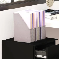 Vinsetto Rollcontainer Aktenschrank, 3 Schubladen, abschließbar, rollbar, 37 cm x 43,5 cm x 60 cm, Schwarz(m-9)