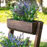 Outsunny 3-Tier Raised Garden Bed Freestanding Outdoor Wooden Flower Rack Vertical Flower Pot Stands, 61 x 48 x 118 cm(m-8)