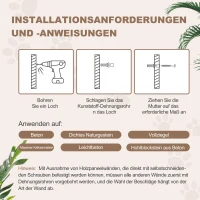 PawHut Katzen Kletterwand, inkl. Katzenhaus, Leitern, Spielball, platzsparend, Hellgrau(m-7)