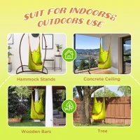 Outsunny Hanging Pod Swing Seat 100% Cotton Child Hammock Chair with Cushion Tent for Indoor Outdoor Garden(m-4)
